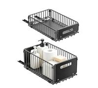 Cabinet pulloutOrganizer,2 Pieces Seasoning Storage Racks, Foldable Kitchen Cabinets pulloutShelves | Maximize Your Space With The pulloutCabinet Drawer Designed To Enhance Organization In