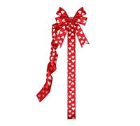 Cabinet Ribbons, 9.8-Inch Romantic Heart Red and White Home Decor, Valentine’s Day Heart Bow for Friends, Weddings, Farmhouse, Bedroom, Hallway, Holiday, Party