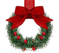 Cabinet Wreaths - Artificial 5.12 Inch Garland, Mini Wreaths For Cabinets | Ribbon Bow Red Berry Design Mini Christmas Wreath For Farmhouse Porch Stairs Window Chair and Car Garage