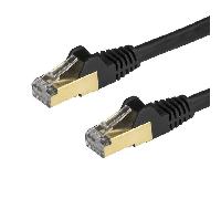 StarTech Cable de red 6ASPAT50CMBK Cat6a STP RJ45 0.5 m Sin enganche Negro