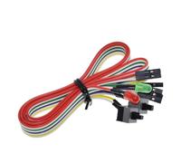 Cable 1 cable de alimentación delgado de 65 cm para placa base de PC, con interruptor de botón de reinicio de encendido y apagado con luz L/E/D para PC