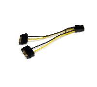 StarTech.com Cable Adaptador 15cm Alimentación SATA a Conector 6 Pines de Corriente de Tarjeta Gráfica PCI Express PCIe