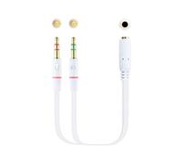 Cable 2 jack 3,5mm st macho a jack 3,5mm 4c hembra 0,20m
