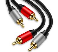 Cable 2 RCA a 2 RCA, color tostado, chapado en oro, 2 RCA macho a 2 RCA macho, cable de audio estéreo para cine en casa, HDTV, consolas de juegos, sistemas Hi-Fi