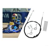 Cable acelerador de 75 pulgadas para piezas de mini bicicleta, Go Kart Dirt Bike, ensamblaje de alambre de acero inoxidable robusto con topes de cable, compatible con motores de 23 hp