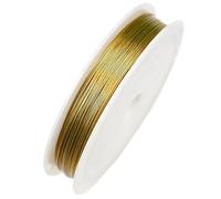 Cable Acero Alambre de acero inoxidable Color dorado, cuerda for abalorios, hilo pesca for collar, pulseras, accesorios for hacer joyas(Gold,0.5mm length 30m)