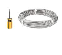 Cable Acero Cable de acero inoxidable 304 alta resistencia 1/8 pulgada y 3,0 mm, for jardín, barandilla, cerca alambre, kits rollo for cuerda tienda campaña al aire libre(50FT-15m)
