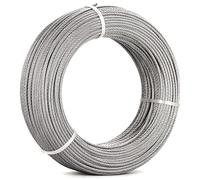 Cable Acero Cuerda de alambre acero inoxidable 304 20/50/100 metros, Cable elevación pesca suave, diámetro tendedero 0,6/1,5/1,8/2/3/4/5mm, a prueba herrumbre(0.5mm,50M)