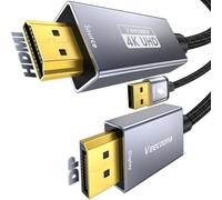 Cable activo HDMI a DisplayPort unidireccional de 3 pies (4K a 60Hz/1080P a 120Hz) | Fuente HDMI a DP adaptador de monitor cable de puerto de pantalla compatible con laptop, AMD, NVIDIA, PS5, Xbox y