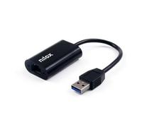 Nilox Adaptador USB a Ethernet – Gigabit RJ45 – USB 3.0 – Negro