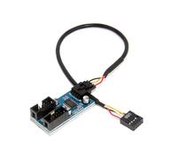 Cable Adaptador 1 en 2 Placa Base Conector de 9 Pines Cable Adaptador de Placa Base Plug And con Clavija USB
