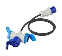 Cable Adaptador 150Cm 3X2,5Mm² De CEE Enchufe A 2XSchuko + 1XCEE Toma
