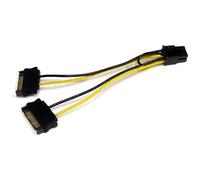 Cable Adaptador 15cm Alimentación SATA a Conector 6 Pines de Corriente de Tarjeta Gráfica PCI Express PCIe