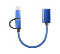 Cable Adaptador 2 en 1 USB 3.0 OTG Type-C Micro-USB una USB 3.0 Convertidor de Interfaz para LíNea de Cable de Carga de TeléFono Celular - Azul