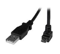 Cable Adaptador 2m USB A Macho a Micro USB B Macho Acodado en angulo h USBAUB2MD