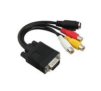 Cable adaptador adaptador de salida para TV AV composite de VGA a S-Video 3 RCA para portátil PC
