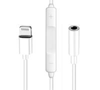 Cable Adaptador Audio Auriculares 3.5 mm Jack Hembra a Entrada Compatible con iPhone Bluetooth Manos Libres con Microfono y Control de Volumen