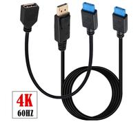 Cable adaptador con conector DisplayPort 4K, alta velocidad de 60 Hz, antiestático, DP macho a hembra/macho, 30 cm/1 m