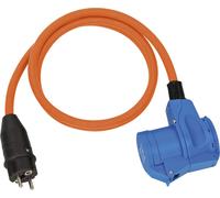 Cable adaptador Brennenstuhl con enchufe Schuko de acoplamiento angular naranja 1,5m
