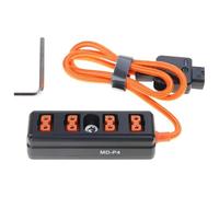 Cable adaptador D macho a 4 hembra, distribuidor de fuente de alimentación con luz antirretroceso para conexión segura, divisor de grifo D