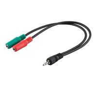 Cable Jack Stereo 4 pin 3.5" a 2 x Jack 3.5 Hembra de 30 cm