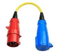 Cable adaptador de 32 A/3 a enchufe monofásico CEE de 5 polos con...