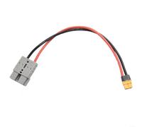Cable adaptador de 50 A para xt60, cable de cobre estañado resistente a altas temperaturas, 30 cm, 10 AWG, cable de conversión de energía, gris, negro, rojo, para panel solar, para batería, RV (30 cm)