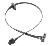 Cable adaptador de alimentación ELFJMZP de 4 pines a doble SATA de 15 pines - Compatible con la ampliación de HDD/SSD - 45 cm - Cable de alimentación Molex a 2x SATA