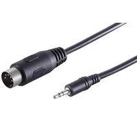 Cable adaptador de audio de 3 x 1,5 m con conector jack estéreo de 3,5 mm a conector de diodo DIN de 5 pines, ideal para equipos de estudio de instrumentos musicales de alta fidelidad.