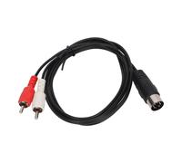 Cable adaptador de audio DIN macho a RCA macho. Conecta reproductores de CD, DVD, fono, LD y puertos AUX. Plug and Play. Equipos estéreo de tipo