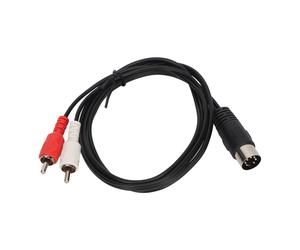 Cable adaptador de audio DIN macho a RCA macho. Conecta reproductores de CD, DVD, fono, LD y puertos AUX. Plug and Play. Equipos estéreo de tipo