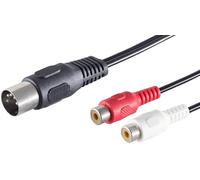 Cable adaptador de audio estéreo con conector DIN de 5 pines y 2 conectores RCA de 0,2 m. Ideal para sistemas de música Hi-Fi y estudios.