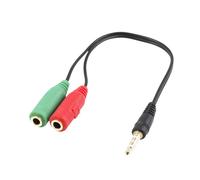 Cable adaptador de audio ewent jack 3.5mm macho a jack 3.5mm hembra x2