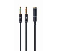 Cable adaptador de audio Gembird A-CM-4P-02 Mini Jack 3,5mm 4 pines a 2x 3,5mm macho