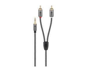 Cable adaptador de audio Goobay Plus - conector jack de 3,5 mm a conector cinch estéreo, 1,0 m