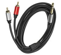 Cable Adaptador de Audio Negro 6,5mm a 2 Conectores, para Altavoces | Transmisión de Señal Fiable, Cobre Libre de Oxígeno Estañado, Flexible, para Equipo y Otros Dispositivos