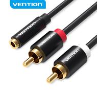 Cable adaptador de audio Vention Jack de 3,5mm hembra a 2RCA macho para amplificador, TV, cine en casa, ordenador portátil, Cable adaptador de audio Jack de 3,5mm 3.5 to 2RCA Cable
