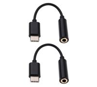 Cable adaptador de auriculares portátil tipo C a 3,5 mm, 7 cm, USB C macho a hembra de 3,5 mm, cable convertidor de agujero redondo, 2 cables adaptadores de auriculares