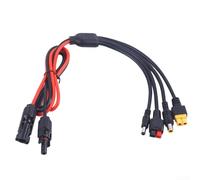 Cable adaptador de conector de panel solar 4 en 1 para XT60 DC5521 DC7909, cable de carga de 12 AWG de hasta 7 A para estación de energía portátil y kit de conector de generador solar