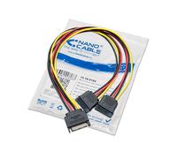 Cable Adaptador de Corriente 1x Sata Macho - 2x Sata Hembra 30cm - Nanocable