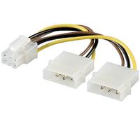Cable adaptador de corriente 2 x 4 polos, 5,25", fuente de alimentación de 6 polos tarjeta gráfica express PCI