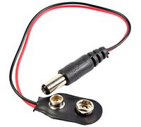 Cable Adaptador de Corriente con Enchufe DC Macho 5.5x2.1mm - Soporte de Batería 9V