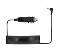 Cable adaptador de corriente de 2 m y 12 V para detector de coche, construcción ABS con luz LED y conexión segura para el vehículo