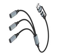 Cable adaptador de extensión USB tipo C macho a 2/3 tipo C hembra