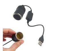 Cable adaptador de mechero de coche - Adaptador USB, toma de mechero de coche, enchufe, conector controlador con cable, cable de extensión convertidor de 5 V a 12 V, adaptador de conexión para