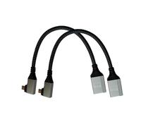 Cable adaptador de micro HDMI a HDMI en ángulo de 4 K; Seadream paquete de 2 unidades de nailon trenzado de 90 grados en ángulo recto Micro HDMI macho a HDMI hembra Cable 4K a 60 Hz HDR 3D 18 Gbps (ángulo derecho)