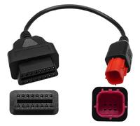 Cable adaptador de motor OBD2 de 6 pines de 6 pines compatible con Guzzi Suzuki Yamaha Kawasaki Harley Davidson Piaggio Vespa adaptador de diagnóstico de motocicleta Euro5 conector de 6 pines para CAN