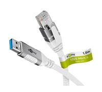 Cable Adaptador de Red Goobay USB-A a RJ-45 Cat6 2 m Blanco