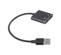 Cable adaptador de tarjeta de sonido estéreo USB externo con auriculares de 3,5 mm y agujero para micrófono para computadora, tablet, dispositivo móvil, adaptador USB a tarjeta
