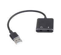 Cable adaptador de tarjetas de sonido estéreo USB externo con auriculares de 3 5 mm y orificio para micrófono para ordenador, tableta, dispositivo móvil, adaptador USB a tarjeta